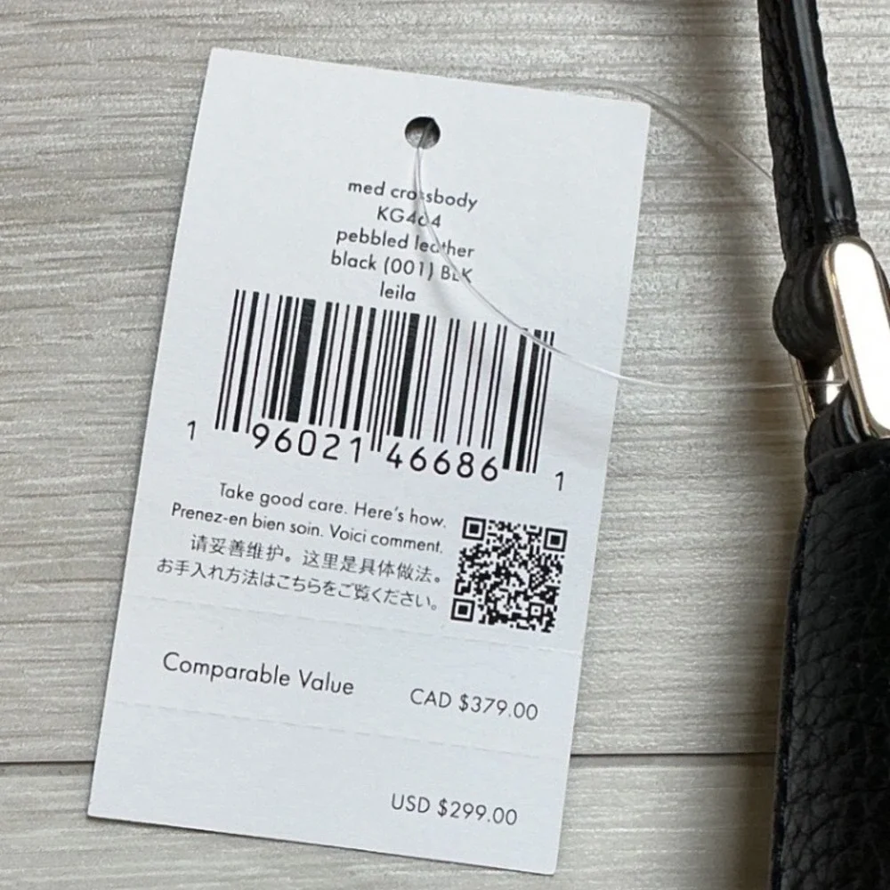 Kate Spade Leila Medium Crossbody Black‎ Pebbled Leather New With Tags